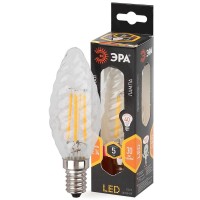  - Лампа светодиодная филаментная ЭРА E14 5W 2700K прозрачная F-LED BTW-5W-827-E14 Б0027935