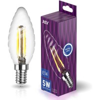  - Лампа светодиодная филаментная REV TC37 E14 5W 4000K DECO Premium холодный свет свеча на ветру 32492 8