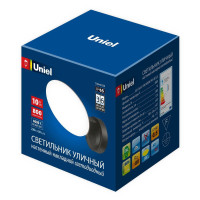  - Уличный настенный светодиодный светильник Uniel ULU-S65A-10W/4000K IP65 Black UL-00009354