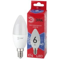  - Лампа светодиодная ЭРА E14 6W 6500K матовая B35-6W-865-E14 R Б0045339