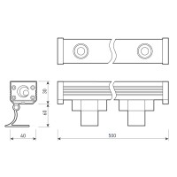  - Линейный прожектор AR-LINE-500-12W Day4000 (GR, 15x60 deg, 230V) (Arlight, IP65 Металл, 3 года)