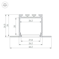  - Профиль PLS-LOCK-H25-FM-2000 WHITE (Arlight, Алюминий)