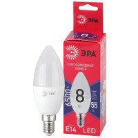  - Лампа светодиодная ЭРА E14 8W 6500K матовая B35-8W-865-E14 R Б0045341