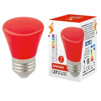  - Лампа светодиодная Volpe E27 1W красная LED-D45-1W/RED/E27/FR/С BELL UL-00005638