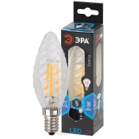  - Лампа светодиодная филаментная ЭРА E14 5W 4000K прозрачная F-LED BTW-5W-840-E14 Б0027936