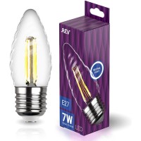  - Лампа светодиодная филаментная REV TC37 E27 7W нейтральный белый свет свеча на ветру 32491 1