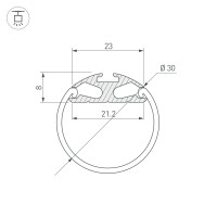  - Профиль ROUND-D30-2000 ANOD (Arlight, Алюминий)