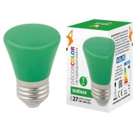  - Лампа светодиодная Volpe E27 1W зеленая LED-D45-1W/GREEN/E27/FR/С BELL UL-00005640