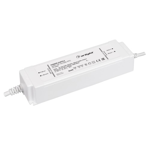 Блок питания ARPJ-SP-961050-PFC (100W, 48-96V, 1.05A) (Arlight, IP67 Пластик, 5 лет) Источник тока с гальванической развязкой для светильников и мощных светодиодов. Входное напряжение 220-240 VAC. Выходные параметры: 48-96 В, 1050 mА, 100 Вт. Встроенный PFC >0.9. Герметичный пластиковый корпус IP 67. Габаритные размеры длина 193 мм, ширина 52 мм, высота 37 мм. Гарантийный срок 5 лет.