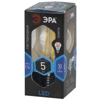  - Лампа светодиодная филаментная ЭРА E14 5W 4000K прозрачная F-LED P45-5W-840-E14 Б0019007