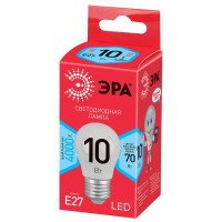  - Лампа светодиодная ЭРА E27 10W 4000K матовая ECO LED P45-10W-840-E27 Б0032971