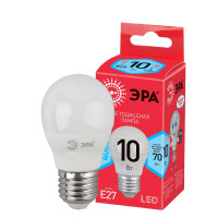  - Лампа светодиодная ЭРА E27 10W 4000K матовая ECO LED P45-10W-840-E27 Б0032971