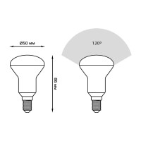  - Лампа светодиодная Gauss E14 6W 6500K матовая 106001306