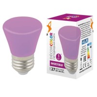  - Лампа светодиодная Volpe E27 1W фиолетовая LED-D45-1W/PURPLE/E27/FR/С BELL UL-00005644