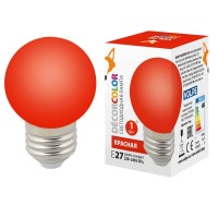 - Лампа светодиодная Volpe E27 1W красная LED-G45-1W/RED/E27/FR/С UL-00005646