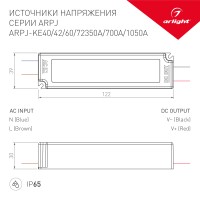  - Блок питания ARPJ-KE42700A (30W, 700mA, PFC) (Arlight, IP65 Пластик, 5 лет)