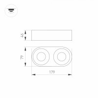  - Корпус PLURIO-BASE-SURFACE-RS179x78 (BK, 1-2, 200mA) (Arlight, IP20 Металл, 3 года)