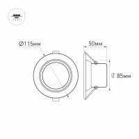  - Светодиодный светильник LTD-80WH 9W Day White 120deg (Arlight, IP40 Металл, 3 года)