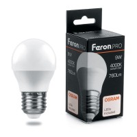  - Лампа светодиодная Feron E27 9W 4000K Матовая LB-1409 38081