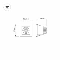  - Светильник CL-KARDAN-S102x102-9W Day (WH-BK, 38 deg) (Arlight, IP20 Металл, 3 года)