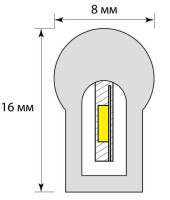  - Гибкий неон Uniel 8W/m 120LED/m 2835SMD теплый белый 50M ULS-N21-2835-120LED/m-8mm-IP67-220V-8W/m-50M-WW UL-00002925