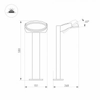  - Светильник LGD-EYE-BOLL-H500-6W Warm3000 (GR, 117 deg, 230V) (Arlight, IP54 Металл, 3 года)