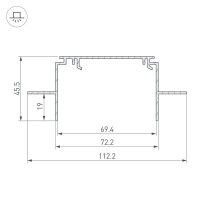  - Профиль-держатель TEK-POWER-RW70F-GH16-2000 (Arlight, Алюминий)