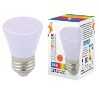  - Лампа светодиодная Volpe E27 1W RGB матовая LED-D45-1W/RGB/E27/FR/С BELL UL-00005805