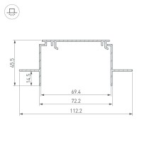  - Профиль-держатель TEK-POWER-RW70F-GH13-2000 (Arlight, Алюминий)