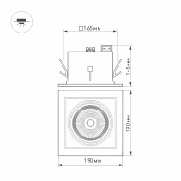  - Светильник CL-KARDAN-S190x190-25W Warm3000 (WH-BK, 30 deg) (Arlight, IP20 Металл, 3 года)