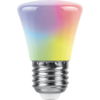  - Лампа светодиодная Feron E27 1W RGB матовая LB-372 38117