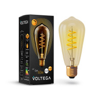  - Лампа светодиодная диммируемая Voltega E27 4W 2800К прозрачная VG10-ST64GE27warm4W-FB 7077