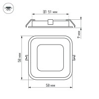  - Набор KT-S-6x0.6W LED White 12V (квадрат) (Arlight, IP67 Металл, 1 год)