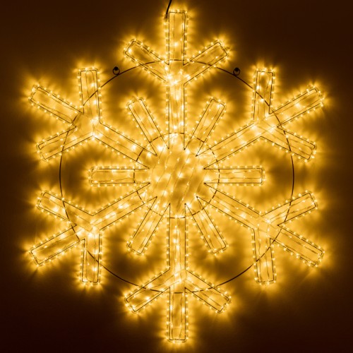 Фигура ARD-SNOWFLAKE-M11-1250x1200-604LED Warm (230V, 36.5W) (Ardecoled, IP65) Светодиодная фигура СНЕЖИНКА. Размер 1250x1200 мм. Цвет светодиодов ТЕПЛЫЙ БЕЛЫЙ (3000 К), постоянное свечение. 604 светодиода. Напряжение питания 230 В, потребляемая мощность 36.5 Вт, степень пылевлагозащиты IP65. Фигура укомплектована проводом питания для подключения к сети 230 В (без вилки питания).