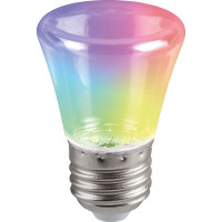  - Лампа светодиодная Feron E27 1W RGB прозрачный LB-372 38131