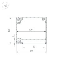  - Профиль BOX60-SIDE-2000 ANOD (Arlight, Алюминий)