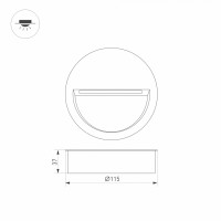  - Светильник LTD-TRAIL-R115-4W Warm3000 (GR, 65 deg, 230V) (Arlight, IP65 Металл, 3 года)