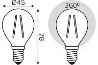  - Лампа светодиодная филаментная Gauss E14 13W 2700K прозрачная 105801113