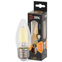  - Лампа светодиодная филаментная ЭРА E27 5W 2700K прозрачная F-LED B35-5W-827-E27 Б0027933