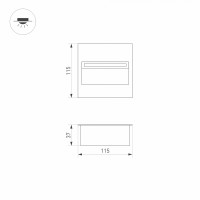  - Светильник LTD-TRAIL-S115x115-4W Warm3000 (GR, 70 deg, 230V) (Arlight, IP65 Металл, 3 года)