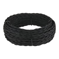  - Ретро кабель Werkel витой трехжильный 1,5 мм черный W6453208 4690389165528