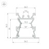 Профиль с экраном ALU-WIDE-FL-H35-2000 ANOD+FROST (Arlight, Алюминий) - Профиль с экраном ALU-WIDE-FL-H35-2000 ANOD+FROST (Arlight, Алюминий)