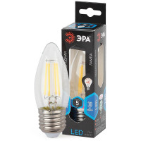  - Лампа светодиодная филаментная ЭРА E27 5W 4000K прозрачная F-LED B35-5W-840-E27 Б0027934