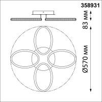  - Потолочная светодиодная люстра Novotech Calm 358931