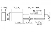  - Светодиод ARL-2507UWC-1.2cd (Arlight, 2x5мм (прямоугольный))