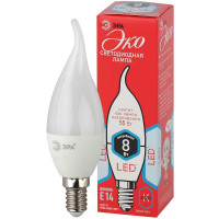  - Лампа светодиодная ЭРА E14 8W 4000K матовая ECO LED BXS-8W-840-E14 Б0040884