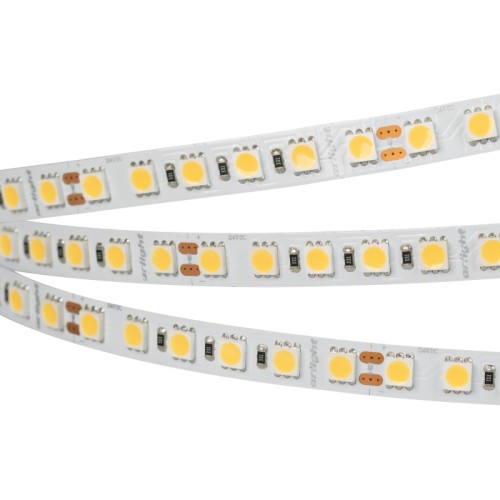 Лента RT 6-5050-96 24V Cool 10K 3x (480 LED) (Arlight, 23 Вт/м, IP20) Гибкая лента LUX, светодиоды smd 5060 (20 лм), 96шт/м (480шт на 5м), белая плата 10мм, скотч 3М. Цвет ХОЛОДНЫЙ БЕЛЫЙ 9000-10000К. Питание 24V, макс.мощность 23 Вт/м (115 Вт на 5м), угол 120°, высокая цветопередача CRI>90. Размеры 5000х10х2.2мм. Мин.отрезок 62.5мм-6 светодиодов. Цена за 1м.