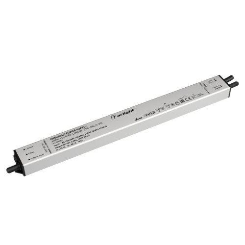 Блок питания ARPV-LG48100-LINEAR-PFC-DALI2-PD (48V, 2.08A, 100W) (Arlight, IP67 Металл, 5 лет) Диммируемый блок питания 48V с гальванической развязкой, ток 2.08А, 100Вт, с управлением DALI, c функцией PUSH-DIM, с корректором мощности, PF>0,95. Тонкий металлический корпус IP67. Вход: 220-240VAC. Выход: 48VDC, ШИМ 1кГц. Размер 320х30х21 mm.. Соответствует требованиям EMC. Гарантия 5 лет.