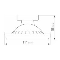  - Лампа AR111-UNIT-G53-12W- Warm3000 (WH, 120 deg, 12V) (Arlight, Металл)