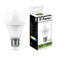  - Лампа светодиодная Feron E27 10W 4000K Шар Матовая LB-92 25458